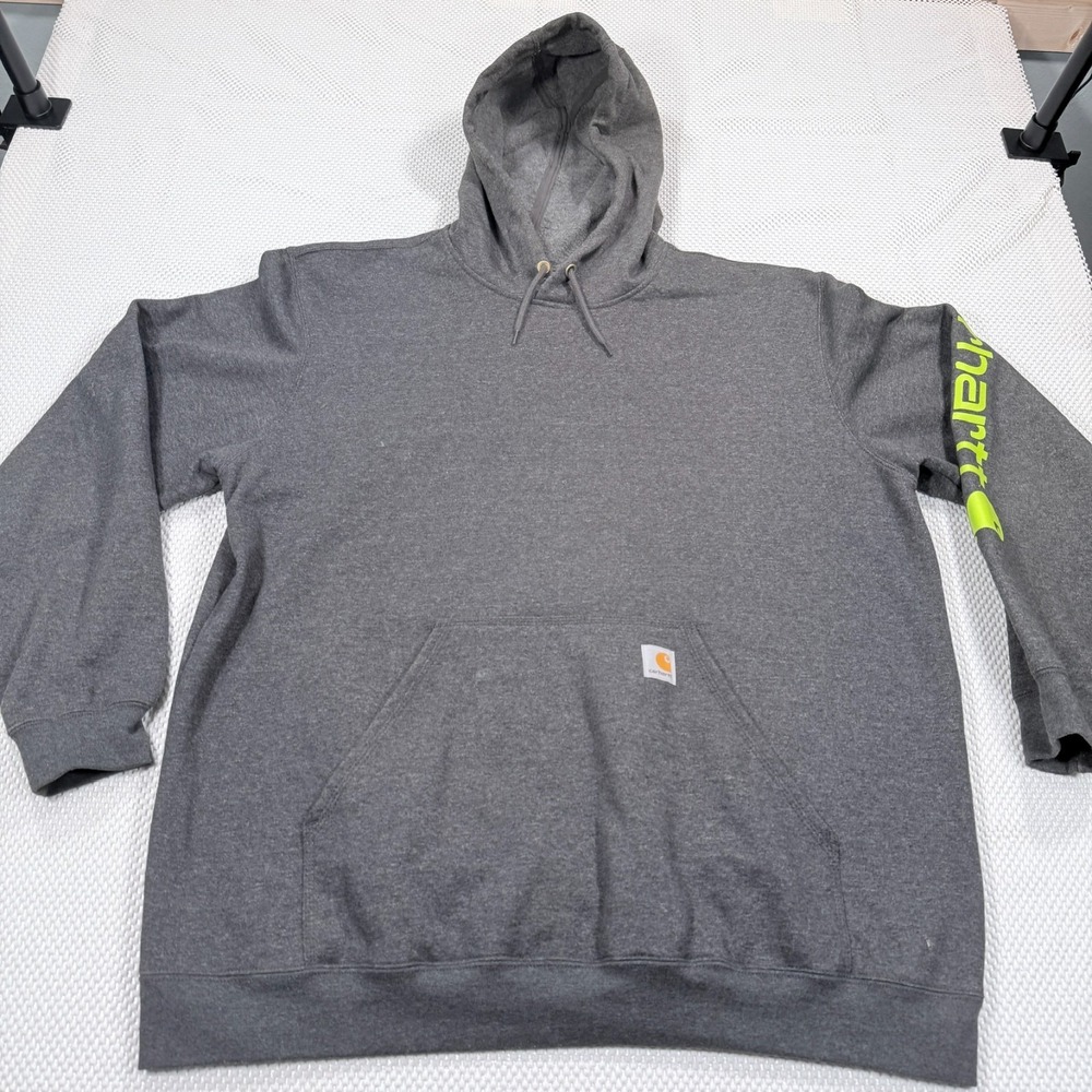 Carhartt Loose Fit Midweight Sleeve Logo Hoodie Mens XL Charcoal Gray K288